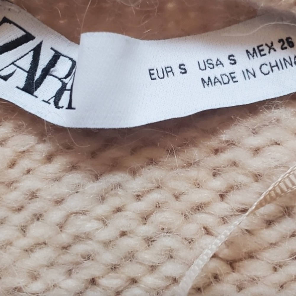 Zara Knit Sweater Dress Sand S NWOT - Picture 3 of 3